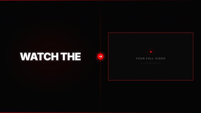Minimalist digital call to action template with red accent lines and placeholder box designed for clean website video content integration