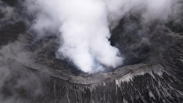 Java Island Indonesia Cinematic Mountain Scene Featuring Mount Bromo Volcano