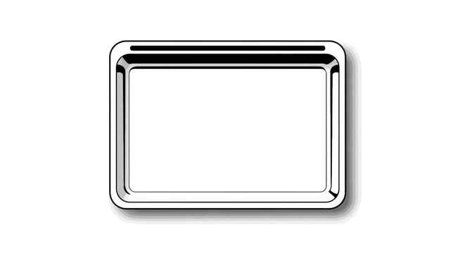 Shiny metal rectangle frame object.