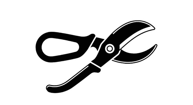 Black and white bolt cutter tool.