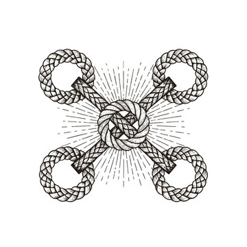 Knot Rope Illustration with Four Loops.