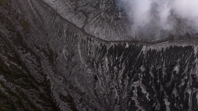 Aerial Drone Footage of Volcanic Terrain &ndash; Mount Bromo Java Island Indonesia