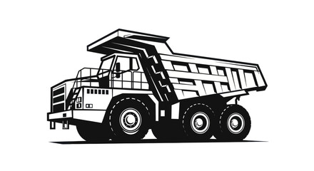 Heavy Duty Mining Dump Truck Illustration - Industrial Vehicle Vector © Atok