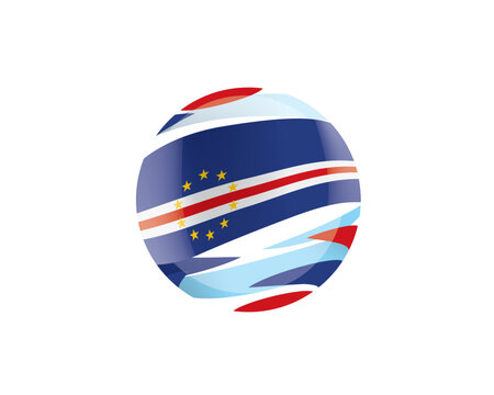 The Cape Verde flag in an abstract sphere