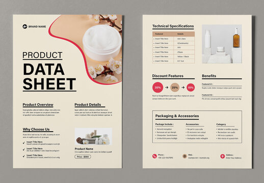 Product Data Sheet Template Layout