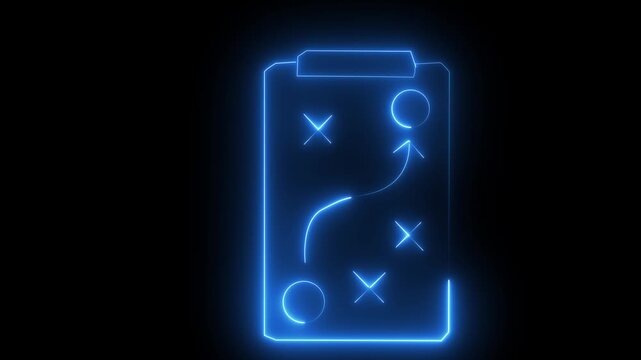 Mordan victor illustration of a tech -inspired betray with icon neon black background. 4k video with circuit number free letter Mark text light glowing. 