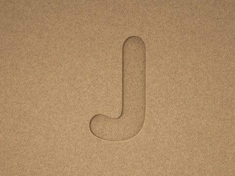 Cardboard cutout letter J