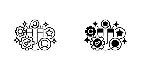 Obraz premium Talent Magnet Vector Line Icon for Human Resources and Recruitment