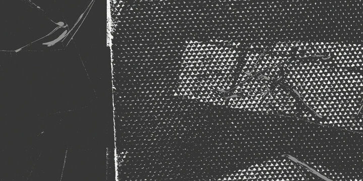 Grunge Texture Black White Halftone Pattern Dark Abstract Background Industrial Distressed Torn Art