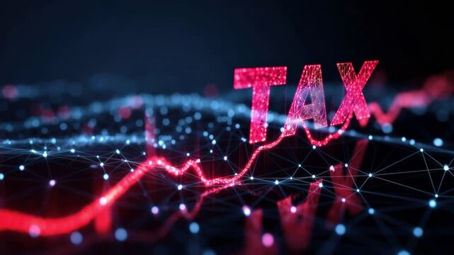 Visualizing the financial concept of taxation with a dynamic graphic. ..Created with Generative AI, not depicting real subjects.