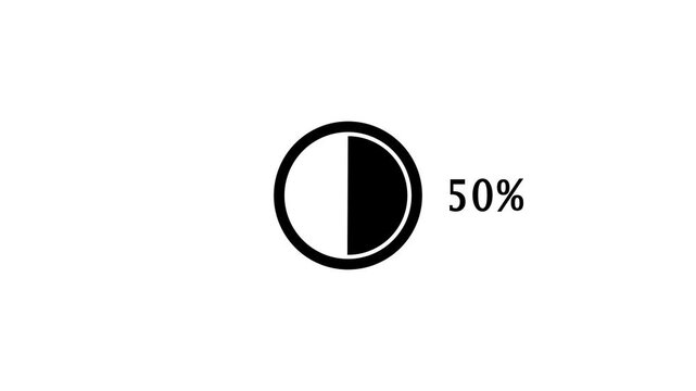 Circular progress bar loading animation with percentage counter from 0 to 100 percent,dark background, modern loading visualization.
