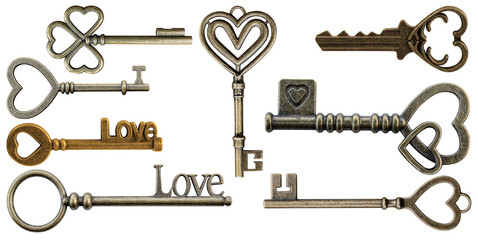 Golden heart key collection set © Ratchapon