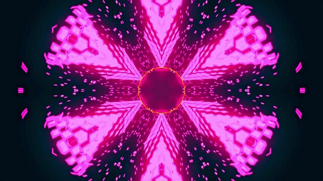 Pink Kaleidoscope Cyber Core &ndash; Futuristic Abstract Techno VJ Loop