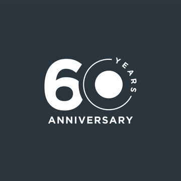 60 anniversary logo design, number 60 celebration birthday logo design concept
