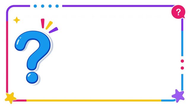 Animated playful question mark with fun motion and clean copy space area