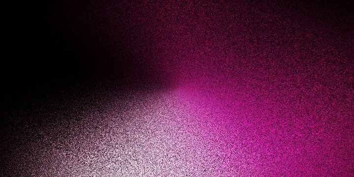 黒い空間にピンク色が輝く、ノイズテクスチャの抽象的なグラデーション背景
