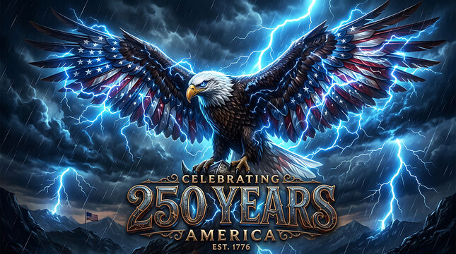 American eagle celebrating 250 years