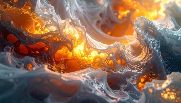 Abstract interplay of light and shadow, a dance of cosmic energy.