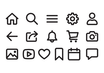 Universal line icon set for mobile applications and digital website interface uses. © MdShohidul