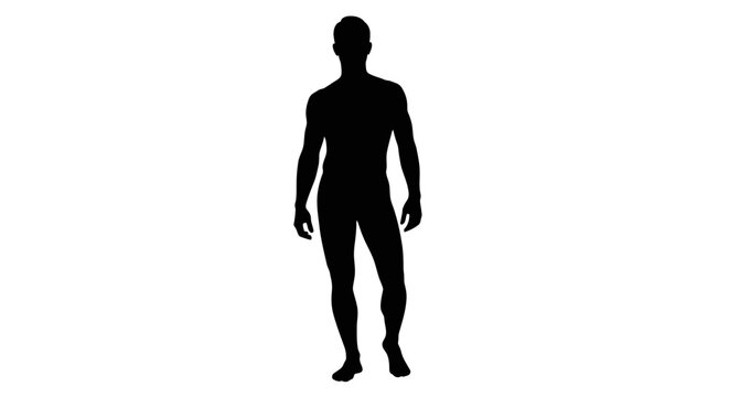 Man Silhouette Standing Alone.