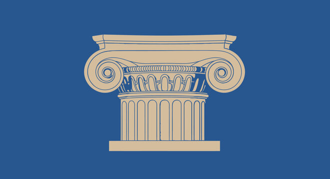 Ancient Greek Ionic Capital Architecture Detail.