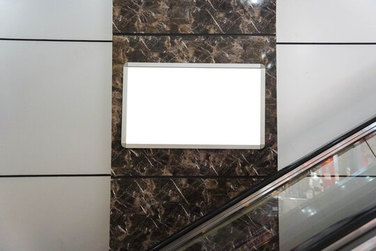 Mock up Poster media template Ads display in escalator