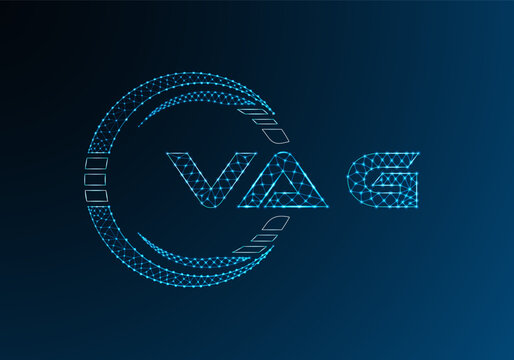 VAG low poly letter logo vector design. VAG lower poly logo design. Low poly logo.