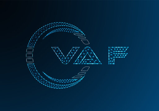VAF low poly letter logo vector design. VAF lower poly logo design. Low poly logo.