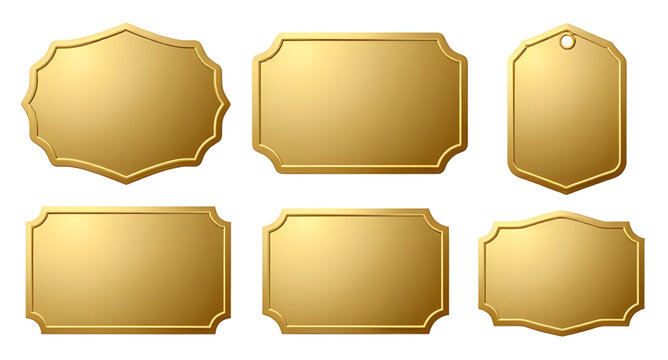 goldplaque, goldenplaquelabels, plaque, label, badge, tag, emblem, luxury, golden, metallic, shiny, premium, award, certificate, frame, banner, vector, illustration