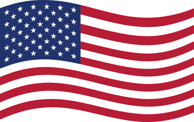 Fototapeta premium Waving american flag with brush stroke style for Independence Day patriotic celebration vector graphic design illustration.