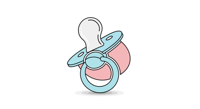 Baby pacifier vector illustration isolated on white background copy space