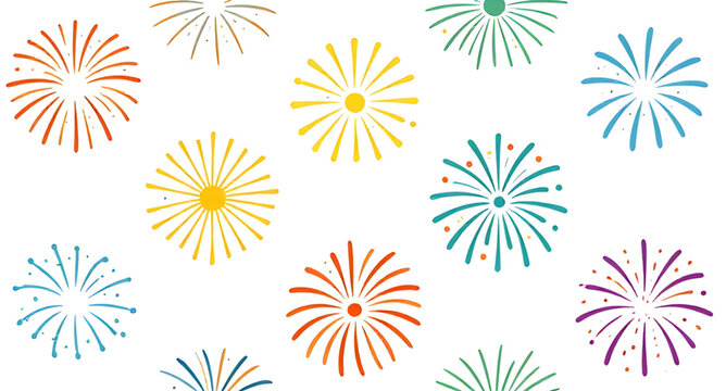 fireworks, colorful, pattern, background, celebration, festive, explosion, sparkle, holiday, party, bright, vector, illustration, event, decorative, burst, festival