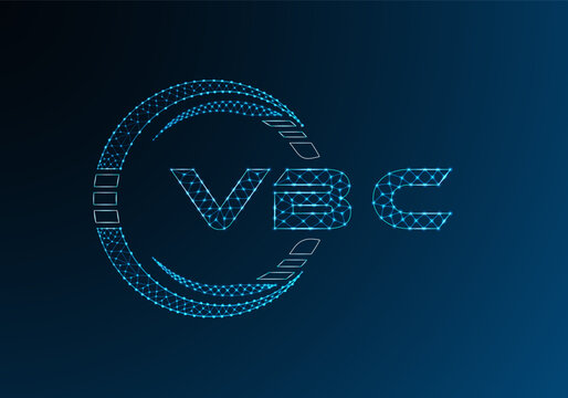 VBC low poly letter logo vector design. VBC lower poly logo design. Low poly logo.