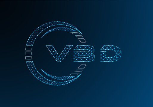 VBD low poly letter logo vector design. VBD lower poly logo design. Low poly logo.