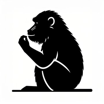 Black gorilla scratching head thinking with question mark