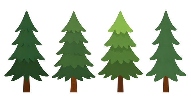 green cartoon Christmas tree illustration, festive holiday pine vector, cute xmas tree design, cheerful winter decoration graphic, playful evergreen artwork illustration, decorated christmas tree vect