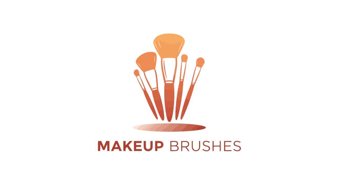 Professional Makeup Brushes Arranged for Beauty and Cosmetic Applications.