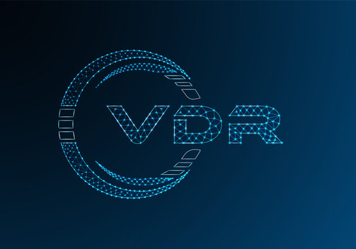 VDR low poly letter logo vector design. VDR lower poly logo design. Low poly logo.