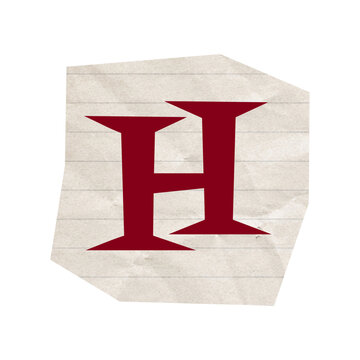 Torn newspaper letters alphabet