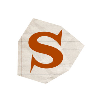 Torn newspaper letters alphabet
