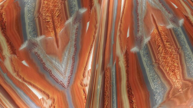 Colorful abstract sedimentary layers with blue and terracotta tones.