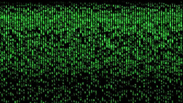 green binary code background