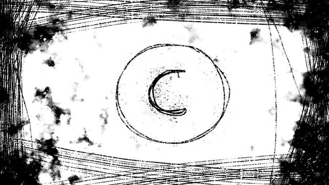 hand-drawn copyright sign grunge choppy animation