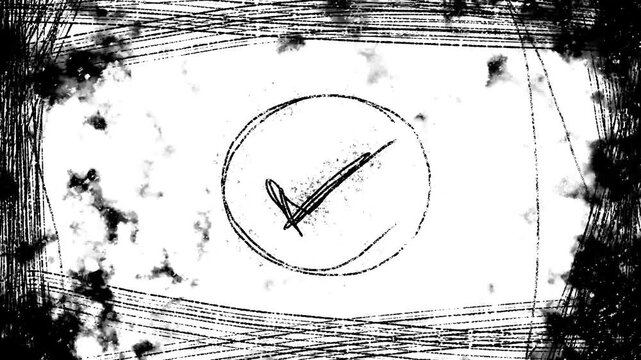 hand-drawn check mark grunge choppy animation video