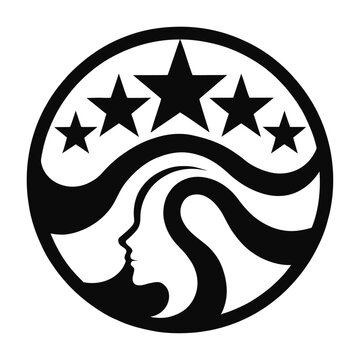 Silhouette muslim woman wearing hijab with crescent moon and stars vector