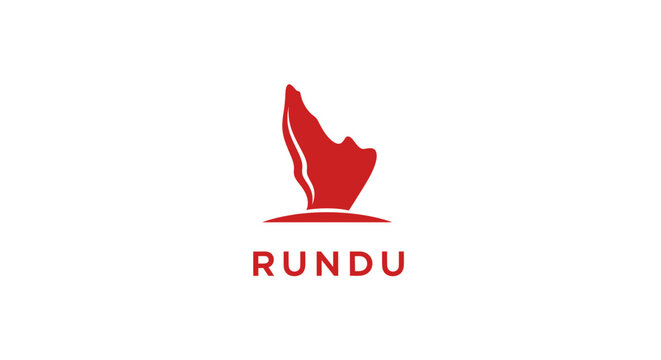 Red Rundu Logo Design on White Background for Branding.