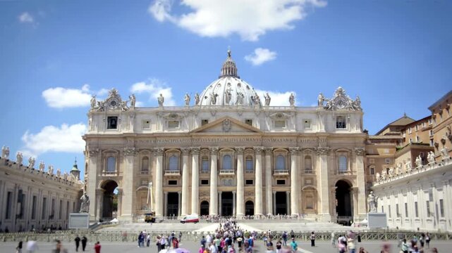 St. Peter's Basilica Vatican City Cinematic 4K Exterior View