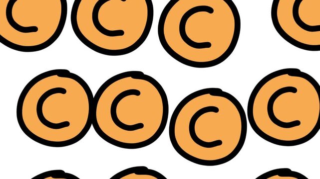 copyright signs on white background video