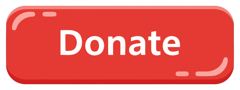 Donate button red glossy call to action icon for online support and contribution