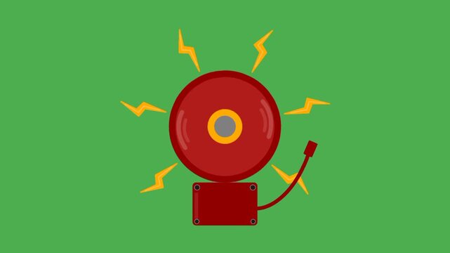 Red fire alarm ringing with emergency notification concept. Safety warning system with alert signal illustration